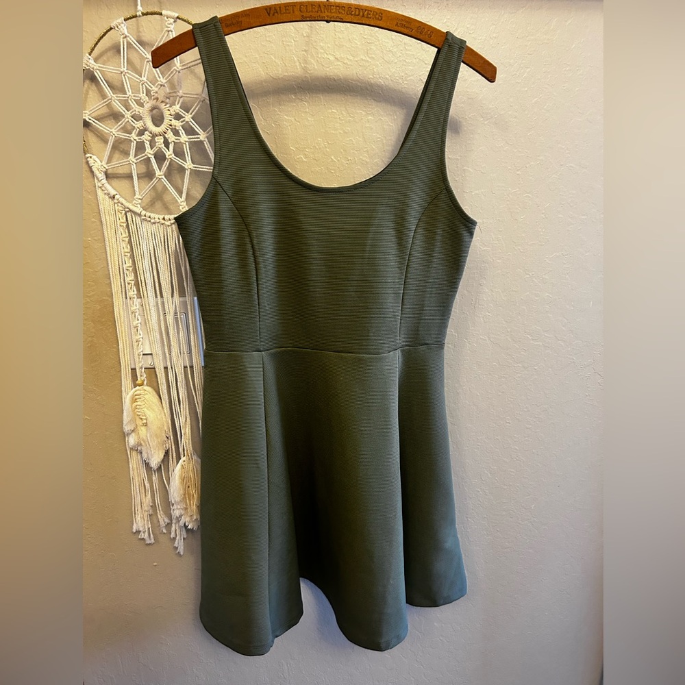 💚 H&M Divided Army Olive Green Mini Dress